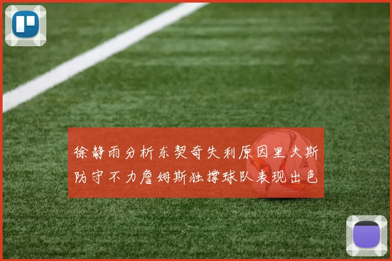 徐静雨分析东契奇失利原因里夫斯防守不力詹姆斯独撑球队表现出色